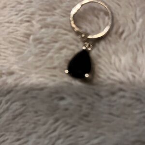 Black stone dangle earring